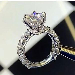 925 Silver Rings Round Cut White Sapphire Ring